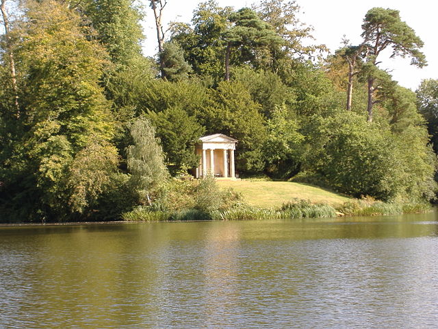 The Doric Temple folly in the landscape gardens designed by Lancelot "Capability" Brown