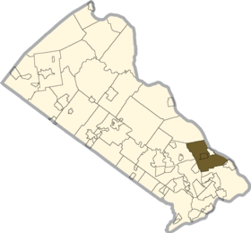 Locația orașului Lower Makefield Township