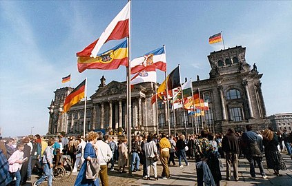 The Reichstag building on 3 October 1990