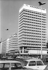 Interflug office Haus des Reisens near Alexanderplatz in central East Berlin, 1971