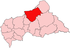 Harta prefecturii Baminigui-Bangoran în cadrul Republicii Centrafricane
