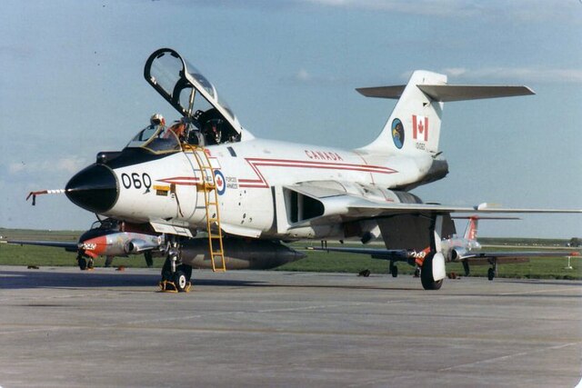 CF-101 Voodoo 101060 from 409 "Nighthawk" Squadron, CFB Comox on the ramp at CFB Moose Jaw in 1982