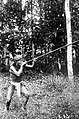Dayak hunter with a sumpitan