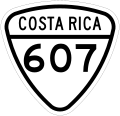 Road shield of Costa Rica National Tertiary Route 607