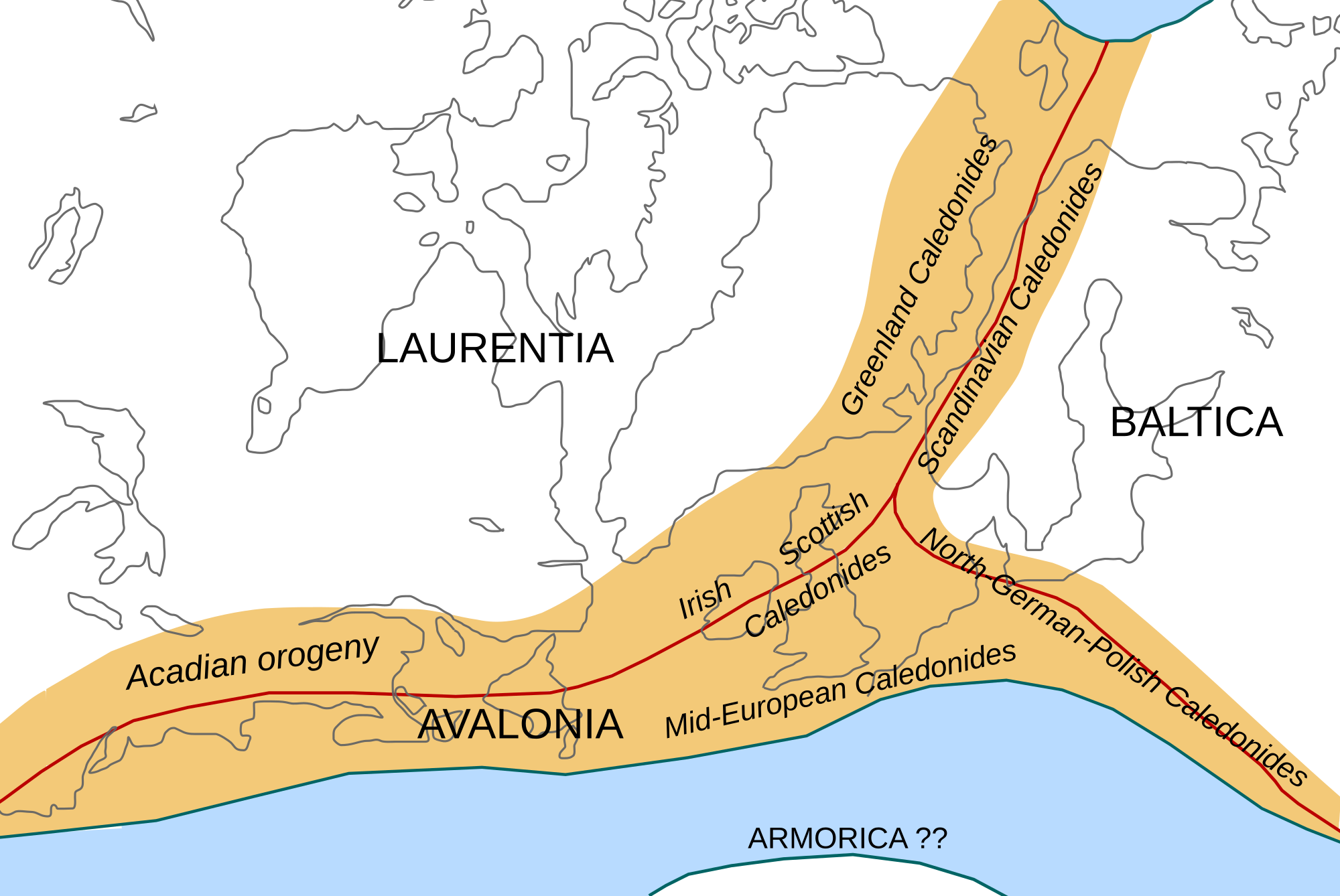 Resultado de imagen de orogenia caledoniana