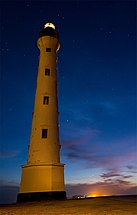 Vuurtoren California bij zonsondergang