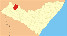 Kommunens läge i Alagoas.