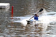 Deutsch: Kanusport bei den Olympischen Jugendspielen 2018; Tag 10, 16. Oktober 2018; Kleines Finale um die Bronzemedaille Jungen Einer-Kajak-Slalom: Tom Bouchardon (Frankreich) - George Snook (Neuseeland) English: Canoeing at the 2018 Summer Youth Olympics at 16 October 2018 – Boys' K1 slalom Bronze Medal Race: Tom Bouchardon (France) - George Snook (New Zealand)