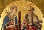 Carlo crivelli, Sfințele Ecaterina de Alexandria și Ieronim, 35x48,9 cm, Tulsa, Philbrook Art Center.jpg
