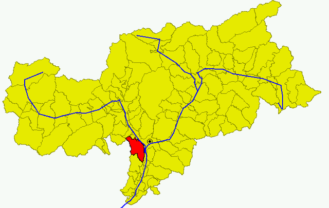 Poziția comunei în cadrul provinciei