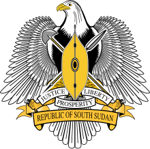 The coat of arms of South Sudan. Coat of arms of South Sudan.svg