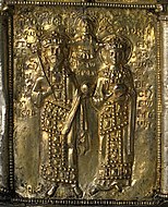 Constantine X and Eudokia in a reliquary of Demetrius of Thessaloniki, by John Autoreianos.[43][c]