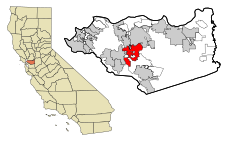 Contra Costa County California Incorporated and Unincorporated areas Walnut Creek Highlighted.svg