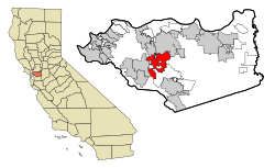 Localização de Walnut Creek na Califórnia