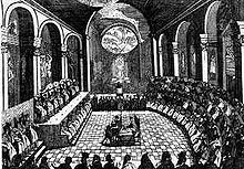 As part of the Catholic Reformation, Pope Paul III (1534-49) initiated the Council of Trent (1545-63), which established the triumph of the papacy over those who sought to reconcile with Protestants or oppose papal claims. Council Trent.jpg