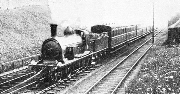 A train being hauled up Cowlairs Incline