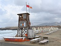 Crete, Malia beach 2019 g, with lifeguard tower.jpg