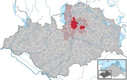 Crivitz' läge i Mecklenburg-Vorpommern