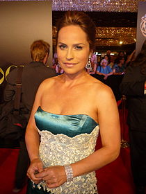 Crystal Chappell was the first winner for her role as Carly Manning. Crystal Chappell 2010 Daytime Emmy Awards.jpg