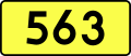 English: Sign of DW 563 with oficial font Drogowskaz and adequate dimensions.