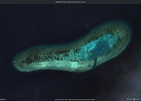 Image satellite du récif Ladd prise par Sentinel-2.