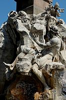 Дунай. Скульптура Фонтана четырёх рек на Пьяцца Навона в Риме. 1650—1651