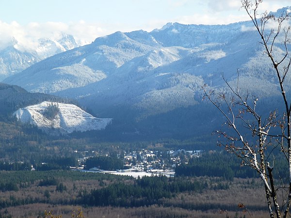 Distant view of Darrington from the northwest