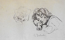 Desboutin M. - Ink - Etudes d'enfant dormant - 26,3x16,6cm.jpg