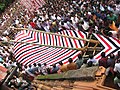 Devotees carrying the Mudi of Kalarivathukkal Bhagavathi