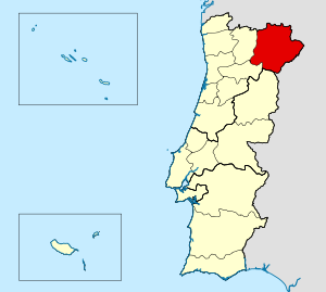 Mapa de la diócesis de Bragança-Miranda