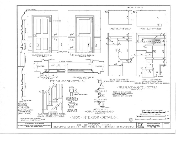 File:Dyckman House, Broadway and 204th Street, New York, New York County, NY HABS NY,31-NEYO,11- (sheet 9 of 11).tif