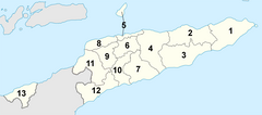 Map of the districts of East Timor. East Timor municipalities numbers.png