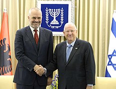 Edi Rama with Israeli President Reuven Rivlin