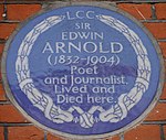 Edwin Arnold 31 Bolton Kebun biru plaque.jpg