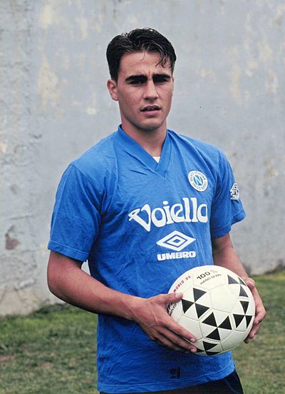 A 17-year-old Cannavaro trains with the Napoli youth side