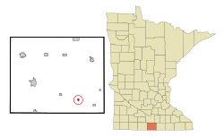 Faribault County Minnesota Incorporated and Unincorporated areas Bricelyn Highlighted.svg