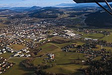 Typische (vor)alpine Zersiedlung: Feldkirchen in Kärnten (Stadt seit 1930)