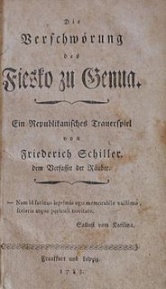 <i>Fiesco</i> (play) Tragedy by Friedrich Schiller (1783)
