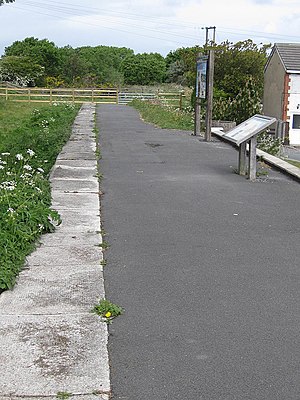 Former station platform, Ravenscar, NW view (geograph 2423318).jpg