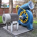Francis turbine (exterior view) attached to a generator