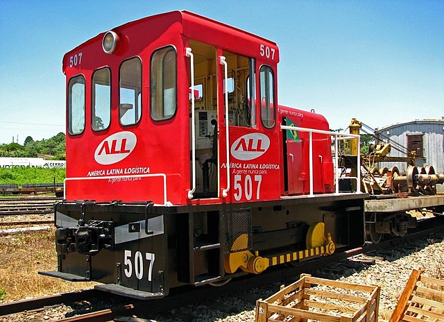 A 25-ton switcher operated by ALL that was converted to metre gauge