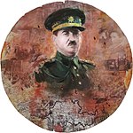 „Generál Josef Churavý“; autor: Pavel Vavrys; 2017; malba na dřevě – kruhový „střelecký terč“ o průměru 85 cm