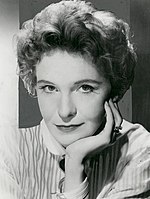 Black-and-white publicity photo of Geraldine Page in 1956.