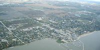 The community of Gimli in the rural municipality as seen from above.