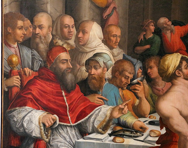 Giorgio vasari, cena in casa di san gregorio magno, 1540, da s. giovanni in bosco, 04.jpg