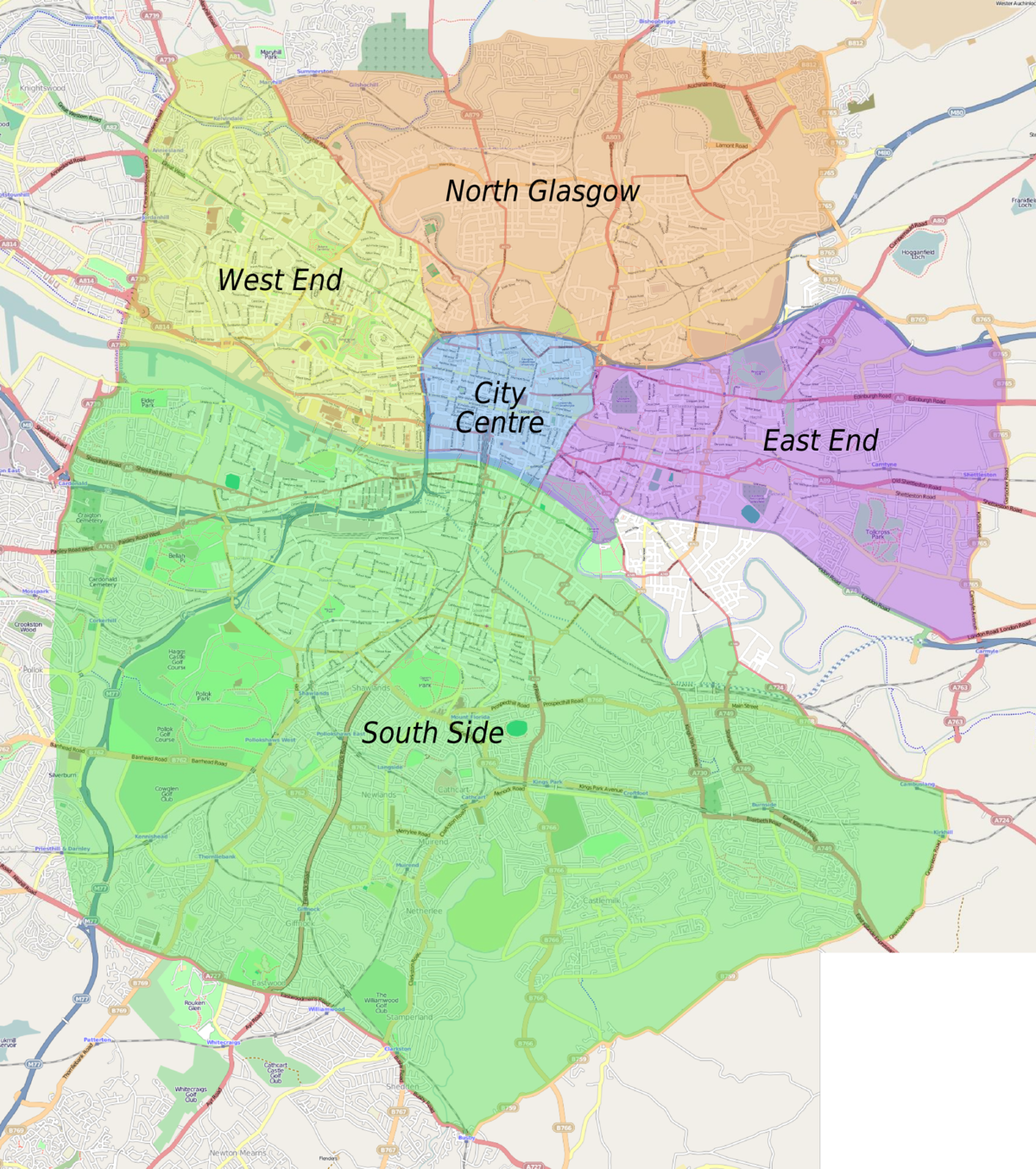 East End Glasgow Map File:glasgow Districts Draft1.Png - Wikimedia Commons