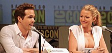 Lively with future husband Ryan Reynolds, promoting Green Lantern at Comic-Con 2010 Green Lantern Comic-Con 01 (cropped).jpg