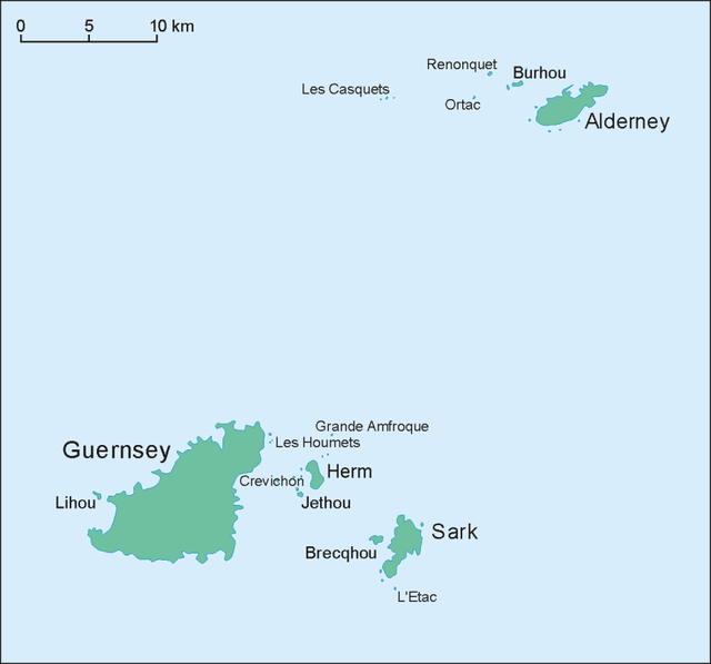 Mapa Guernsey