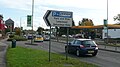 English: The sign at the entrance to Ladymead park and ride, Guildford, Surrey, for park and ride service 101 to and from Guildford town centre. The park and ride runs on Saturdays only from the car park of the offices of Allianz-Cornhill. Nearby Spectrum park and ride (route 100) runs from the Spectrum Leisure Centre car park, and - being a leisure centre - on Saturdays this car park is busy so instead the service runs from Ladymead instead (though route 100 does run on Saturdays too, just with normal Arriva liveried buses and providing a service for leisure centre visitors).