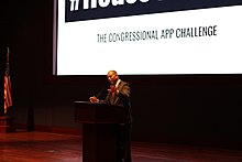 House Minority Leader Hakeem Jeffries speaks at the 2019 #HouseofCode. Hakeem Jeffries House of Code.jpg